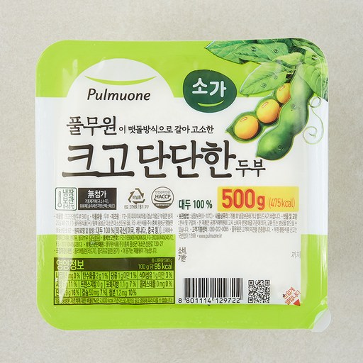 풀무원 크고 단단한 두부 500g 1개 건강한 식사의 완성