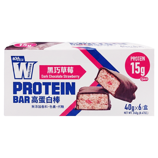 義美生醫 W PROTEIN BAR高蛋白棒 黑巧草莓 6個裝, 40g, 1套