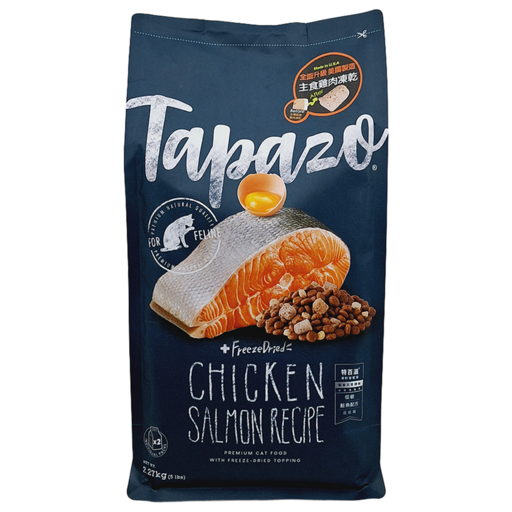 Tapazo 特百滋 成幼貓用 凍乾雙饗宴 低敏配方乾糧, 鮭魚, 2.27kg, 1袋