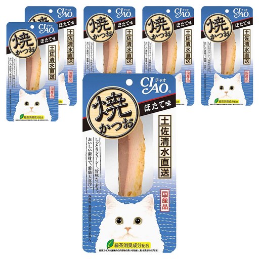 INABA CIAO 啾嚕 鰹魚燒魚柳條, 18g, 6包, 干貝風味