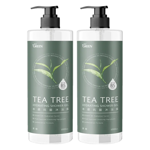 GREEN 綠的 水感抗菌 沐浴露 茶樹, 1L, 2瓶