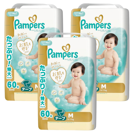 Pampers 幫寶適 日本境內版 黏貼型紙尿褲/尿布, M, 180片