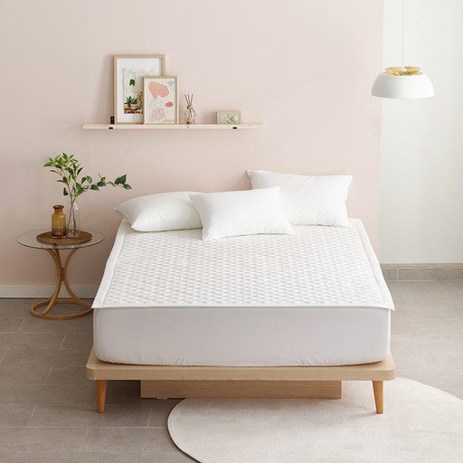 헬렌스타인 호주산 양모 고정밴드 침대 패드, 화이트