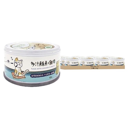 Neko 吶一口 貓湯罐, 多汁鮪魚 + 雞肉, 80g, 24罐