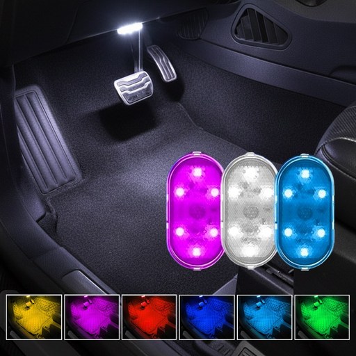 블레오 7컬러 무선 자동차 실내 조명 LED 풋등