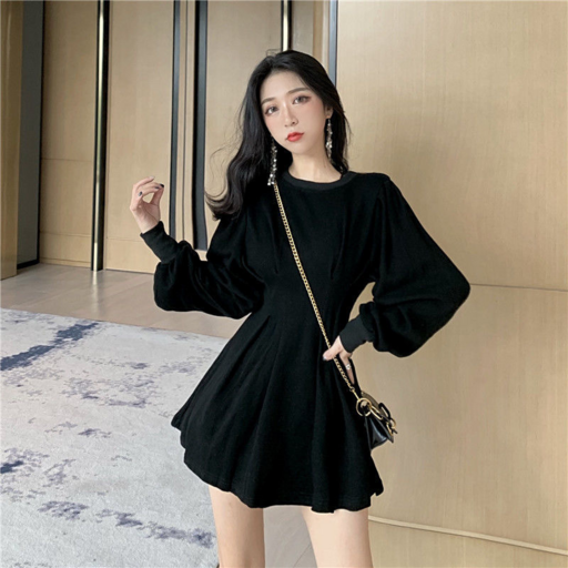 couchsurfing 여성 긴소매 A라인 미니원피스