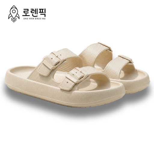 로렌픽 푹신한 EVA 편안한 아쿠아 쿠션 버클 샌들 슬리퍼