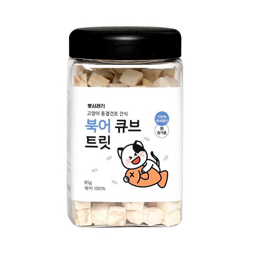 뽀시래기 고양이 큐브 트릿 동결건조 간식, 북어, 85g, 1개