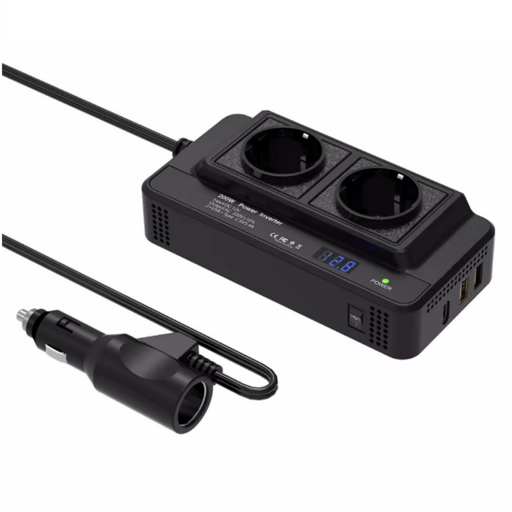 asto 차량용 멀티탭 시거잭 인버터 변환기 12V 220V 200W 콘센트 2구 usb 포트 tape-C 시거잭소켓