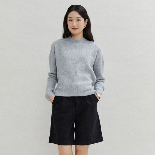 백화점 출고 더틸버리 백 스트링 모크넥 풀오버 니트 TPBN1PO13W