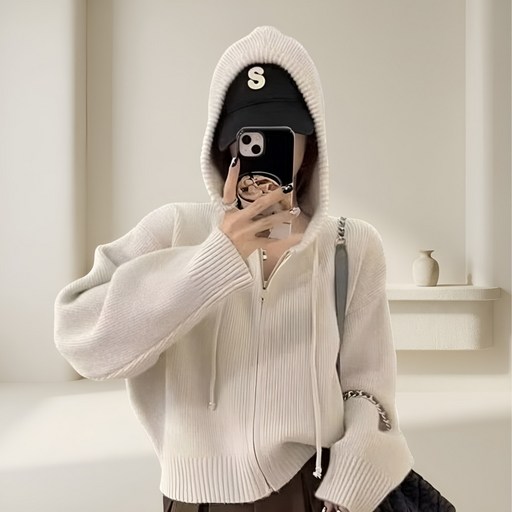 투나이언 니트 후드 집업 스웨터 카디건 신상