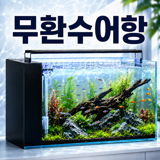 퓨어리움 대형 무환수어항 여과기 조명 일체형 수조 인테리어