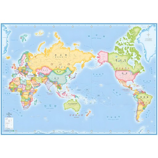 나우맵 휴대용 무광코팅 세계지도 70 x 50 cm