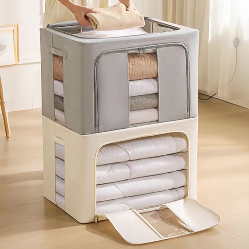 대용량 접이식 리빙박스 패브릭 의류 이불 수납 정리함 폴딩 보관박스