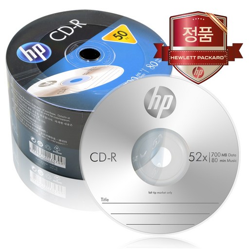 HP CD-R 700MB 52배속 50장벌크, 단일색상, 50P벌크