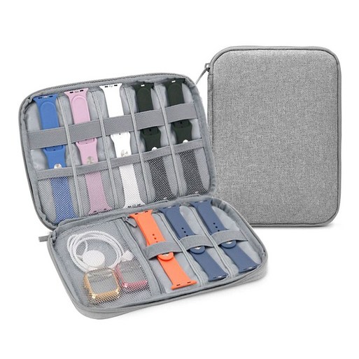 워치 스트랩 파우치 애플워치 갤럭시워치 시계줄 밴드 보관함, 그레이, 1개