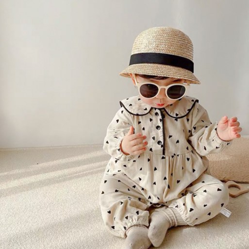 당일발송 신생아 우주복 아기 가을 긴팔 옷 골덴 하트 외출복 여아 남아 문센룩 촬영의상