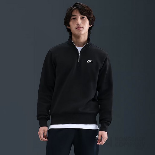 나이키 집업 맨투맨 클럽 기모 플리스 하프 집업 지퍼 탑