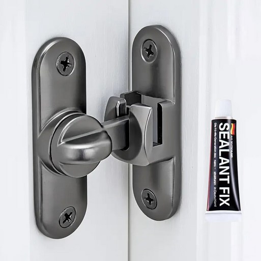 리빙아이 무타공 잠금장치 미닫이 여닫이 겸용 오도시 걸고리 걸쇠 잠금고리 다크그레이