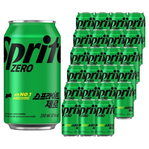 스프라이트 제로 사이다, 350ml, 24개
