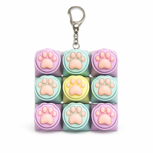 키플릭 고양이 발바닥 led 키보드 클리커 딸깍이 키캡키링9구