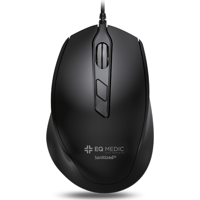 이큐메딕 항균 무소음 유선 마우스, SanitizeM3, 블랙