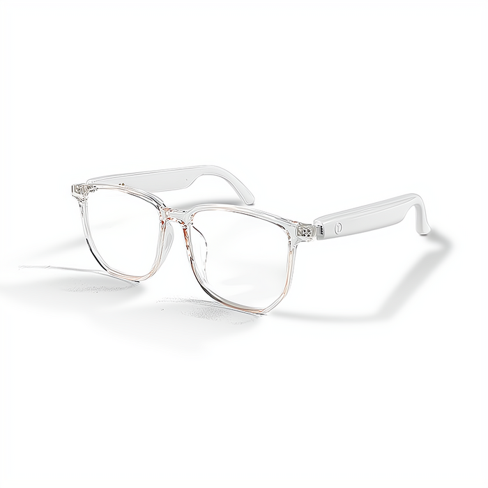 BiiYou 블루투스 안경 5.3 블루투스 무선 이어폰 통화 소음 감소 방수 아웃도어 블루투스 스마트 안경 내장 마이크 장착, 투명 렌즈