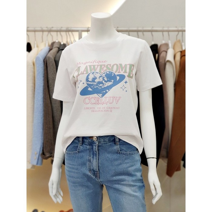 씨씨콜렉트 프린팅 크롭 티셔츠