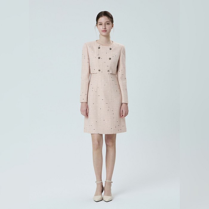 백화점 정품 25FW 잇미샤 라운드넥 트위드 원피스 ITPAWOP800