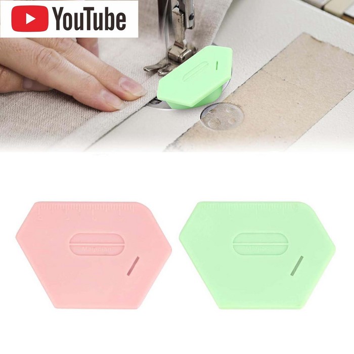 루이플라스틱 자석조기 신형 다각형 초강력 미싱 자석가이드  다용도 원단 시접 정리용, 2개, 핑크그린