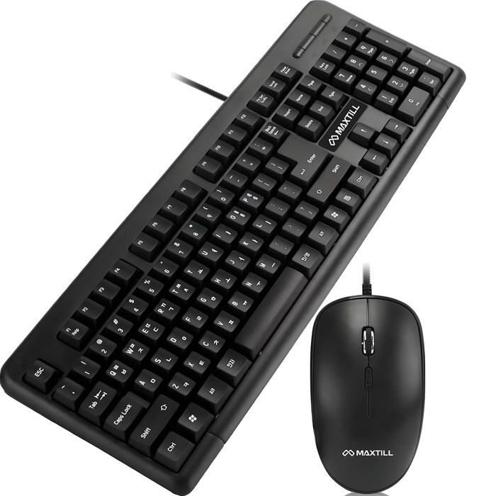 맥스틸 USB 유선 키보드 저소음 마우스 세트