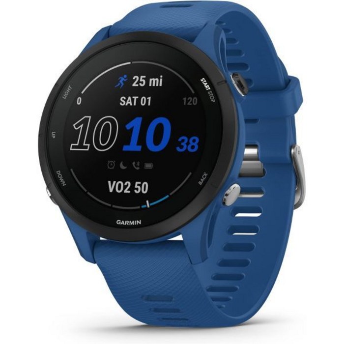 가민 Forerunner® 255, GPS 러닝 스마트워치, 고급 인사이트, 오래 지속되는 배터리, 타이달 블루