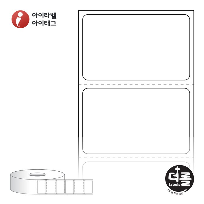 1 더 롤라벨 RS4025DT 바코드 라벨지 40x25 흰색 감열지 40지관 리본 불필요, 2000라벨