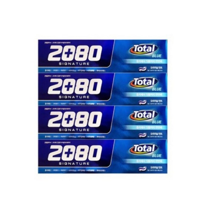 애경 2080 시그니처 토탈블루 치약 4개입