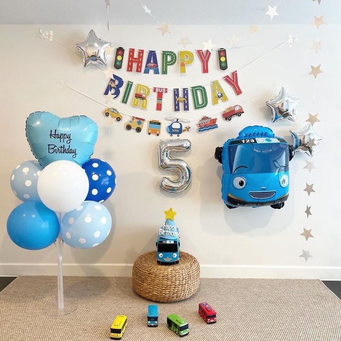(파티셔스) 타요 생일파티 풍선 세트 캐릭터 500일 세돌 두돌 네돌 생일상