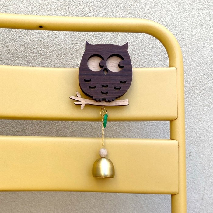 행운 부엉이 도어벨 현관종 우드 풍경종 문종 개업선물, 단일색상