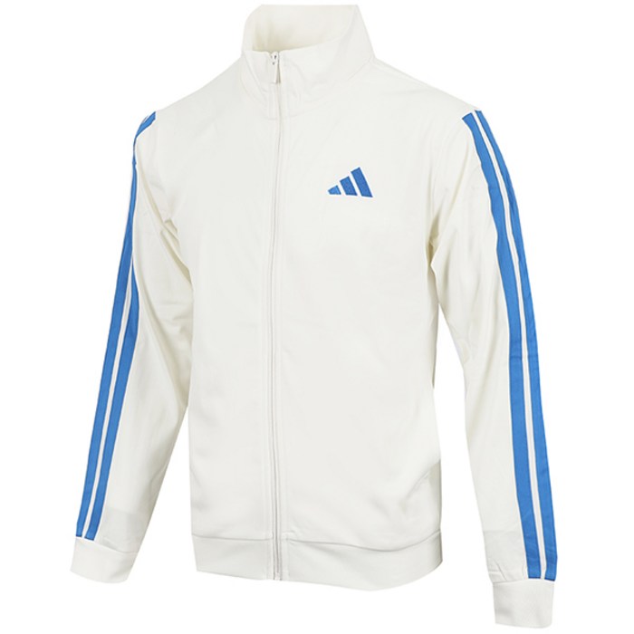 아디다스 3S 트리콧 트랙탑 저지 레귤러 핏 니트 소재 스포티 스타일 자켓