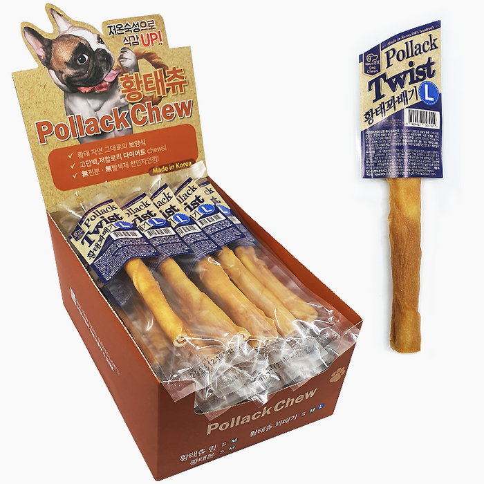 황태츄 링꽈배기 사이즈별 애견수제간식 네츄럴이엑스, 황태, 24g, 15개