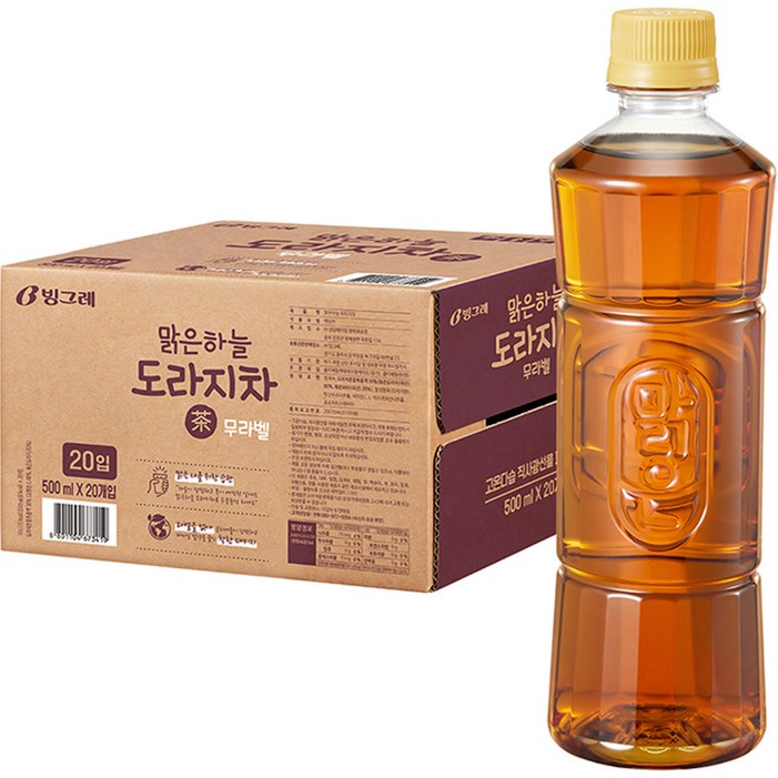 빙그레 맑은하늘 도라지차 무라벨 빙그레 맑은하늘 도라지차 무라벨