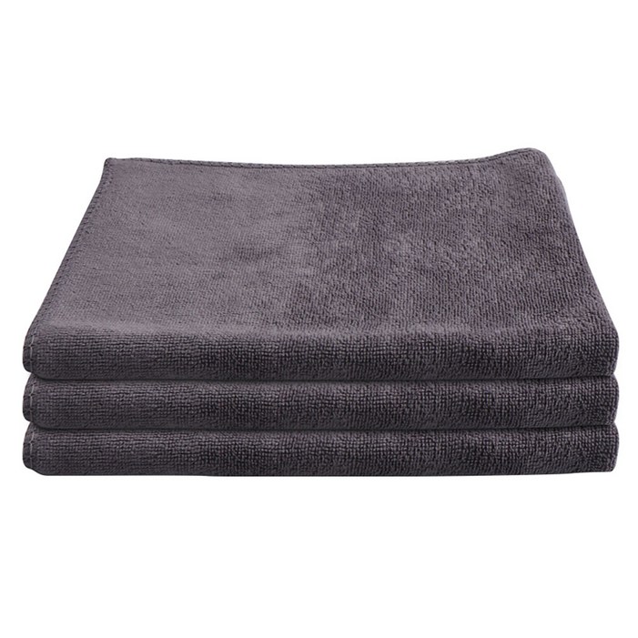 차싹 초극세사 차량용 세차타월 소형 30 x 40 cm, 그레이, 3개