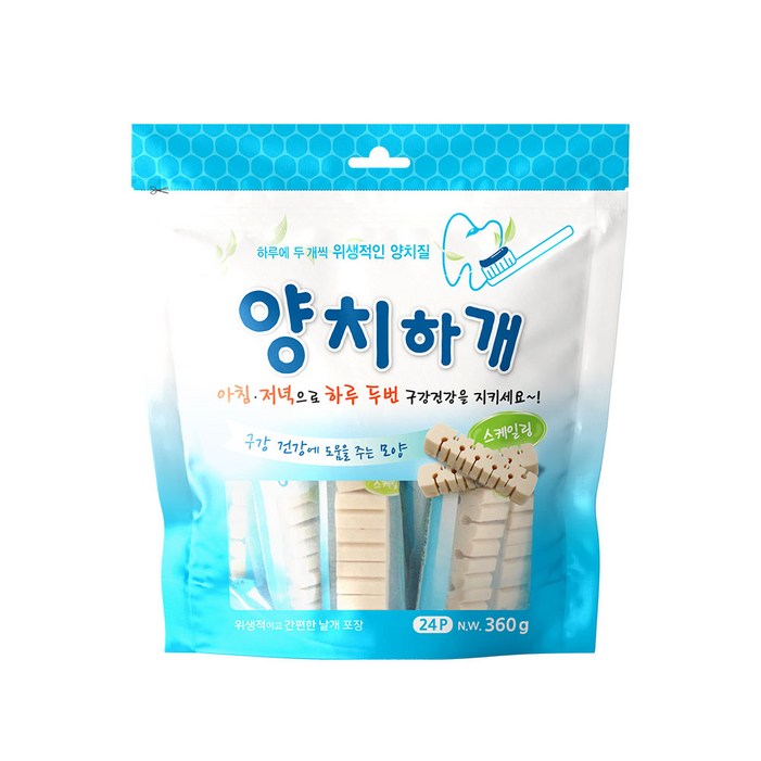 양치하개 반려견 덴탈껌 24개입, 스케일링, 360g, 1개 양치하개 반려견 덴탈껌 24개입, 스케일링, 360g, 1개