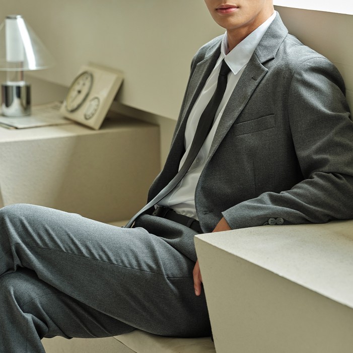 브라운스튜디오 남성용 스탠다드 핏 수트 자켓  긴바지 세트