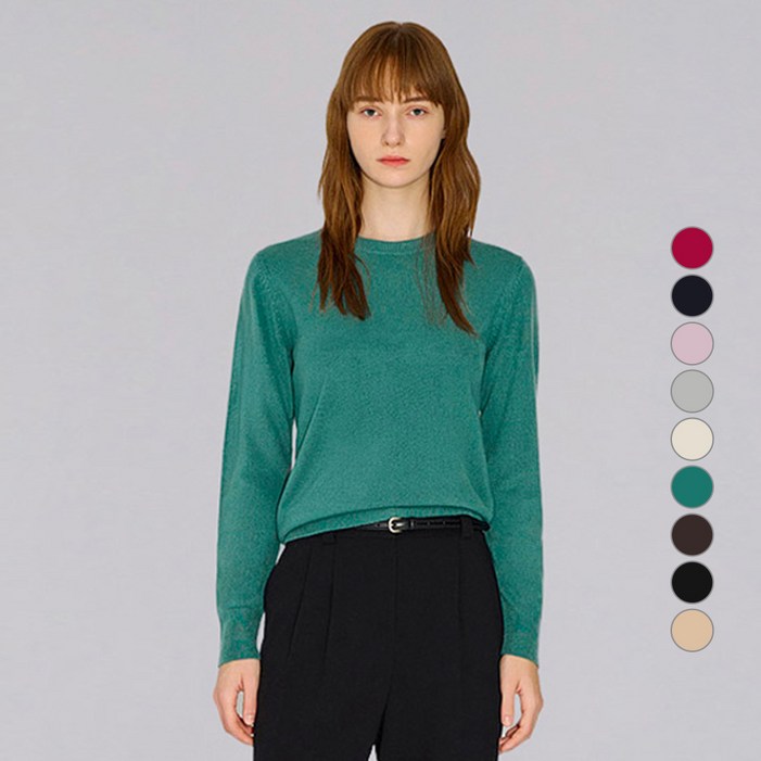 쉬즈미스 여성용 베이직 라운드넥 니트 SSKPOO42510