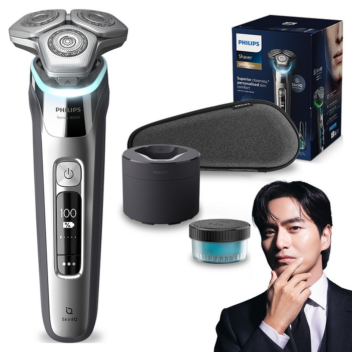 필립스 SkinIQ 9000 시리즈 전기면도기, S998550, 크롬실버 필립스 SkinIQ 9000 시리즈 전기면도기, S998550, 크롬실버