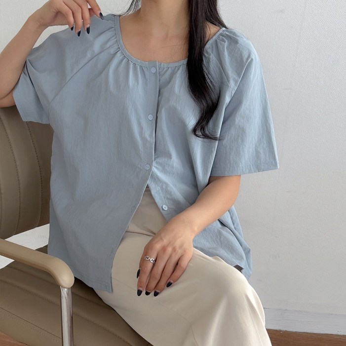 보리맘 바스락 라운드 퍼프 임부복 블라우스 a35