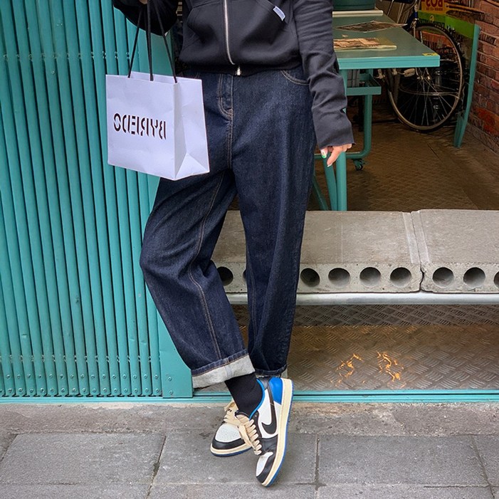 블랑루즈 올리 베기 데님 캐주얼 팬츠