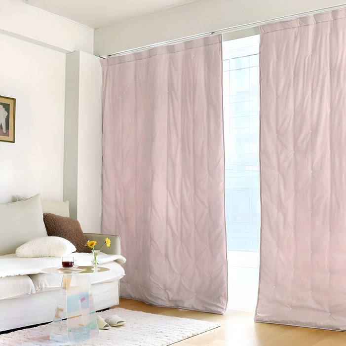 데코원 도브 자수 바람막이 방한커튼