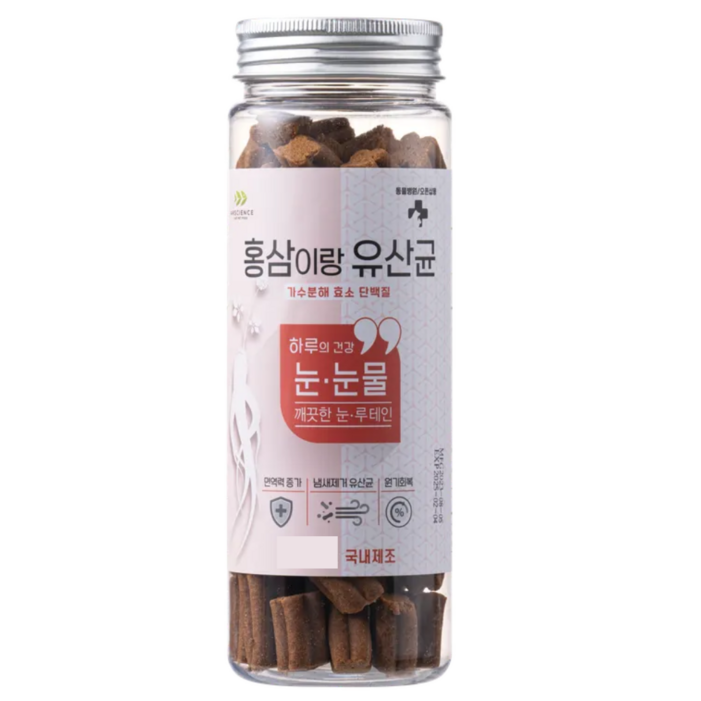 국내산제조 동물병원간식 홍삼이랑유산균 강아지 가수분해 영양간식 4종