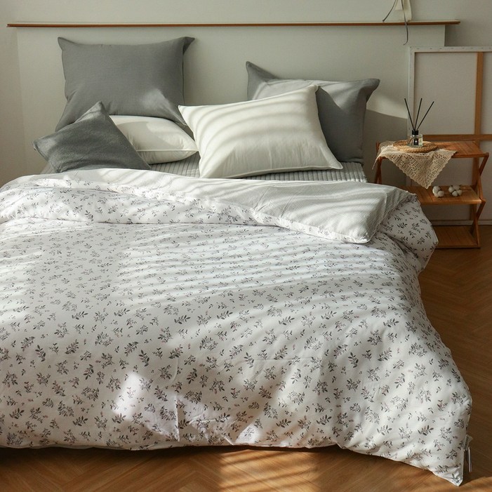 프렌치 마이크로 모달 사계절 이불커버, 그레이