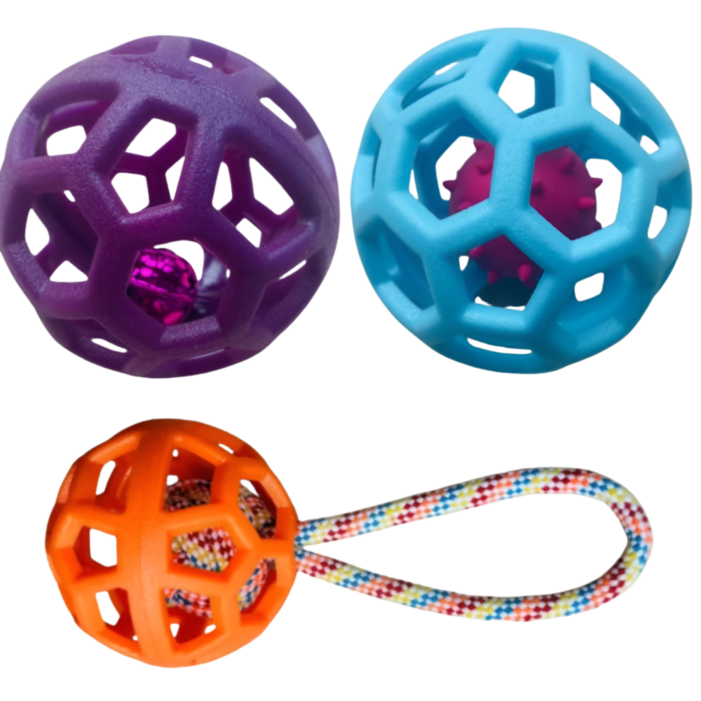 가온루트 반려견 놀이 방울 끈 강아지 장난감 공 3종 강아지공